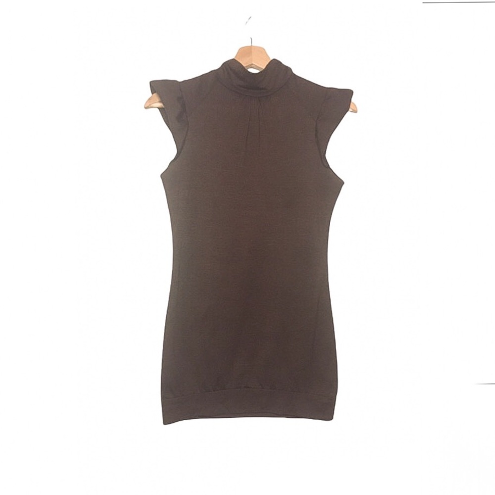 Ruffle Mock Neck Sleeveless Top